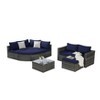 CAVINAS Outdoor Patio Sofa Set, Wicker L Shaped Outdoor Couch Set with Curved Footstool, Modern Porch Chairs Sets for Garden - 4 of 4