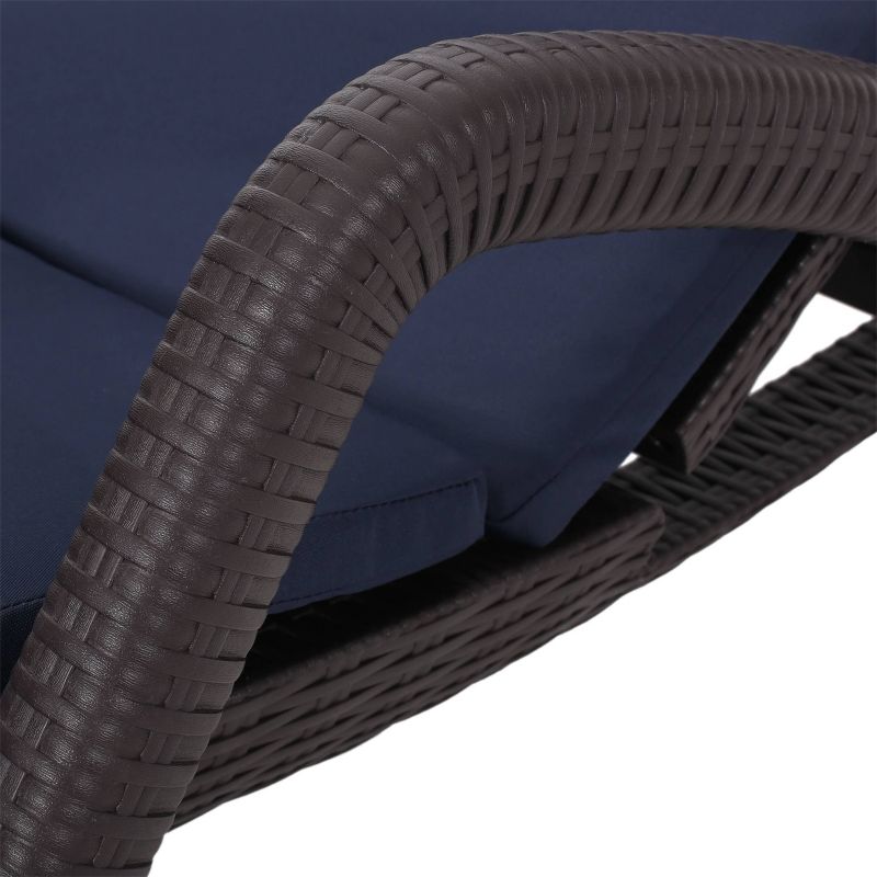 Waverly Patio Faux Wicker Chaise Lounge Navy - Christopher Knight Home, 6 of 7