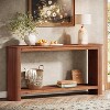 Lantine 63" Long Solid Wood Console Table, Farmhouse 2-Tier Narrow Sofa Entryway Table for Living Room, Hallway, Easy Assembly - 2 of 4