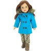 Sophia’s Coat, Animal Print Leggings & Boots for 18" Dolls, Turquoise - 3 of 4