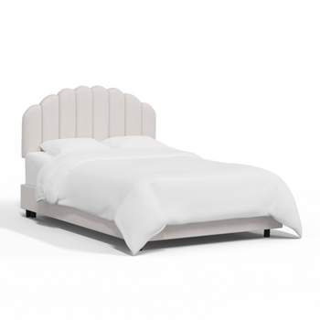 Skyline Furniture Queen Emma Shell Upholstered Bed White