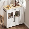 Kitchen Island Table On Wheels, Storage Island with Spice Rack and Drawer, Rolling Kitchen Cart On Wheels, for Home, Dining Room, Natural Oak - 3 of 4