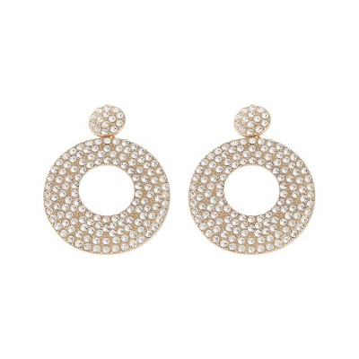 SOHI Women's Gold Circular Drop Earrings