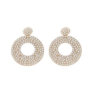 SOHI Women's Gold Circular Drop Earrings - 1 of 3