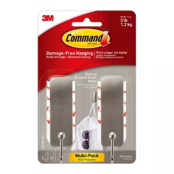 Command 2 Hooks 4 Strips Medium Sized Hooks Nickel