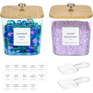 3-Pack Acrylic Laundry Room Organization Storage Containers: Laundry Pod Containers and Dryer Sheet Holder with Lids and Labels - 1 of 4