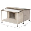 GustoWave 41x43'' Fir Wood Dog House with Open Roof and Terrace - Ideal for Small to Medium Dogs - Weatherproof, Sturdy Construction - 2 of 4