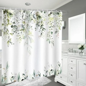 LunaLulinlk Green Eucalyptus Fabric Shower Curtain - 1 of 4