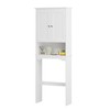 Racxily White Wood Bathroom Storage Cabinet ,2 Doors & Retro-Modern Design for Kitchen/Living Room - 2 of 4