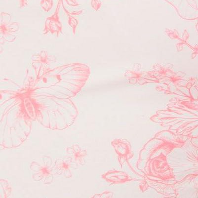 bubblegum pink butterfly garden toile ruffle