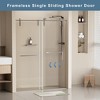 NicBex Shower Door Frameless Single Sliding Shower Doors, 5/16" (8mm) Thick Tempered Glass with Explosion-proof Film for Bathroom - 2 of 4