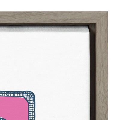 Retro Cassettes Print on Canvas with Gray Frame, 18" x 24"