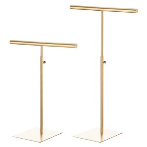 Unique Bargains Adjustable Height Stainless Steel Non-Fade T Bar Purse Holder 2 Pcs - 1 of 4