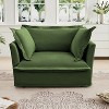 49'' Slip-covered Armchair with 1 Big Back Cushion and 2 Big Toss Pillows GREEN - 3 of 4
