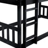 NicBex Twin Size Bunk Bed Detachable Design Triple Wooden Bed Frame with 2 Ladders and Full Length Guardrail, No Box Spring Required - 4 of 4