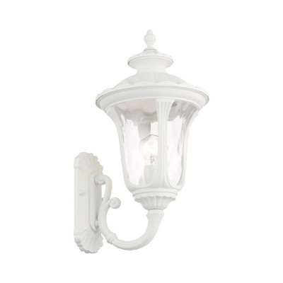 Oxford White Aluminum Outdoor Wall Sconce with Bell Shade