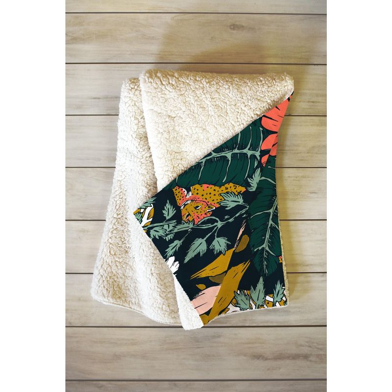 Marta Barragan Camarasa Animal print dark jungle Fleece Blanket - Deny Designs, 2 of 3