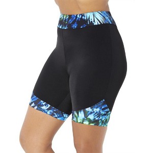 Swimsuits for All Women's Chlorine Resistant Printed Swim Bike Short (Plus Sizes Available) - 1 of 3