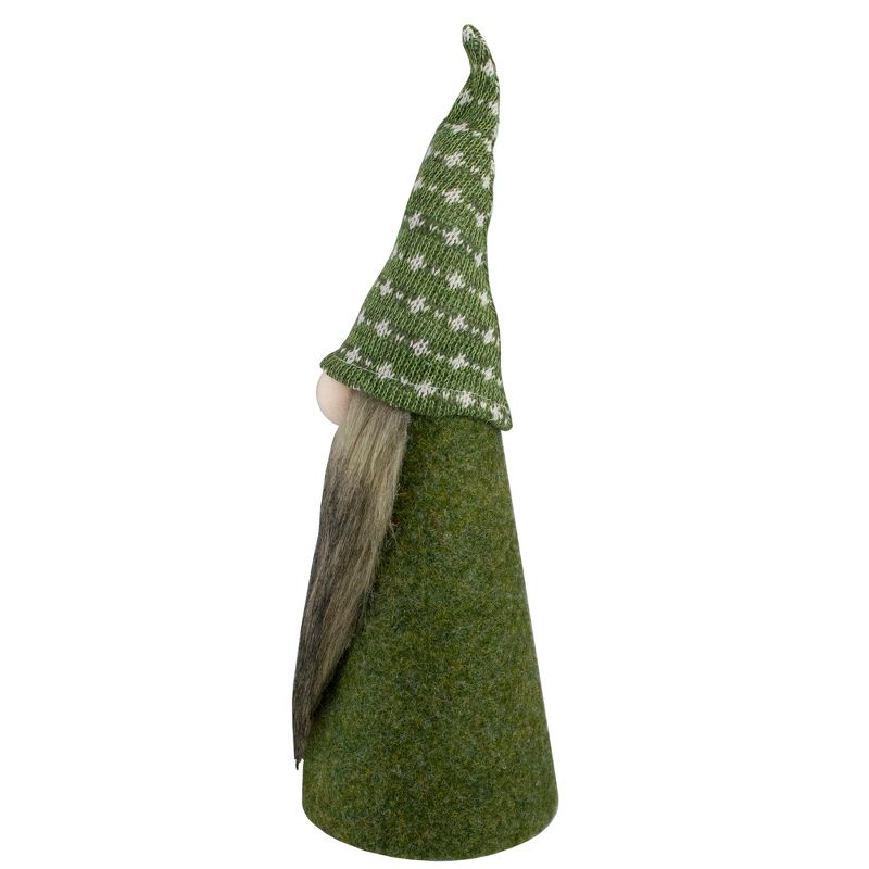 Northlight 14" Green and White Cone Gnome Christmas Tabletop Decor, 4 of 5