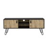 47.6" Dual-Tone Manufactured Wood TV Stand with Hairpin Legs, Two Doors, Open Shelves, and Cable Management for Living Room - 2 of 4