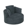 Compressible Corduroy Round Chair with Cushioned Backrest - 2 of 3