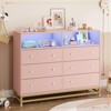 Dresser for Bedroom, Wood Dresser with Charging Station and LED Lights - 2 of 4
