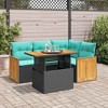 vidaXL 5 Piece Patio Sofa Set with Cushions - Black with Storage - 2 of 4