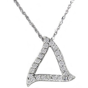 Pompeii3 1/4ct Fancy Pave Diamond Curvy 14K White Gold Pendant - 1 of 2