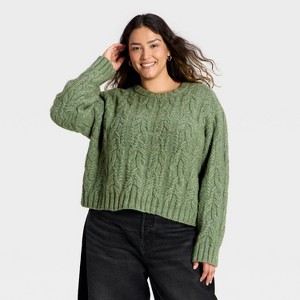 Women's Cozy Cable Crewneck Pullover Sweater - Universal Thread™ - 1 of 3
