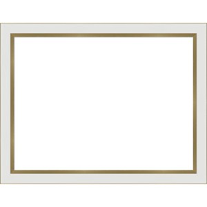 Amanti Art Eva White Gold Narrow Framed Magnetic Dry Erase Board - 1 of 4