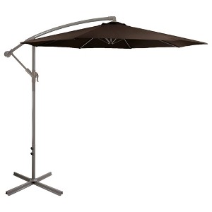 Northlight 10' Outdoor Patio Off-Set Crank and Tilt Umbrella - Brown - 1 of 4