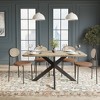 LeisureMod Ravenna 5-Piece Dining Set - 63" Rectangular MDF Top Dining Table in Maple & 4 Velvet Dining Chairs in Black Steel Legs - 2 of 4