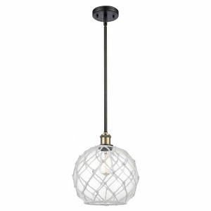 Farmhouse Rope - 1 Light Stem Hung Mini Pendant In Industrial Style-13 Inches Tall and 10 Inches Wide - 1 of 1