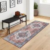 Washable Vintage Floral Area Rug, Traditional Low Pile Carpet, Stain Resistant Non Slip Rug for Living Room, Bedroom, Dining Room, and Office - 2 of 4