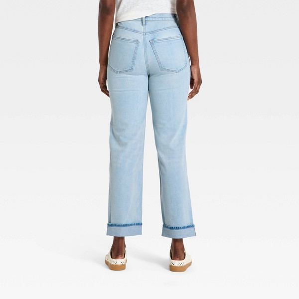 Jeans rectos cropped de tiro alto vintage para mujer - Universal Thread™ lavado claro 2