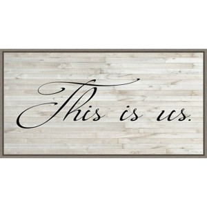 26" x 14" Family Inspiration I by Alicia Ludwig Framed Canvas Wall Art Gray Wash - Amanti Art: Modern Typography, Large Canvas Decor - 1 of 4