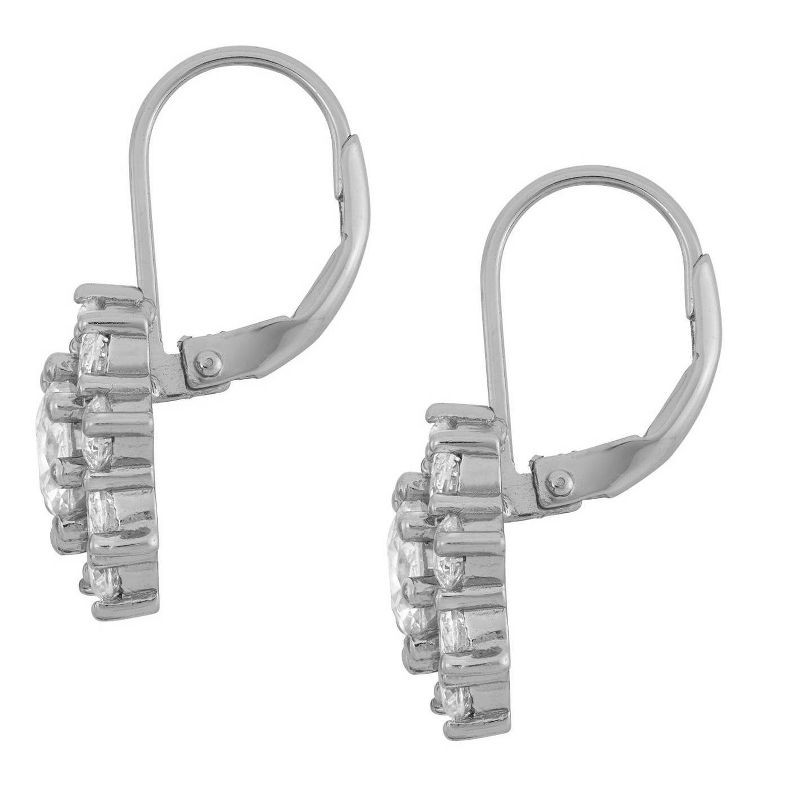 Sterling Silver Round-cut Snowflake CZ Stud Earrings, 3 of 4