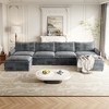 Oversized 142" Corduroy Cloud Modular U-Shaped Sectional Sofa with 2 Movable Ottomans and Dual-Layer Cushions - 4 of 4
