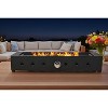 Gulches 28" Rectangle Propane Fire Pit - 40,000 BTU, Wind-Resistant with Tempered Glass Guard, Durable Iron & Glass Beads - 3 of 4