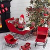 SEVOBAL Party Decorations and Accessories Christmas Santa Sleigh Holiday Tabletop Decorative Iron Sleigh, Red, 39"*17.7"*22" - 4 of 4
