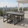 Modern 5 PCS Outdoor Dining Set, Rectangular Dining Table with Umbrella Hole, Dining Armrest Chair with Eco-Friendl HDPE Frame-Coolbibila - 2 of 4