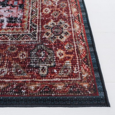 Tucson Rust and Green 3' x 5' Washable Area Rug