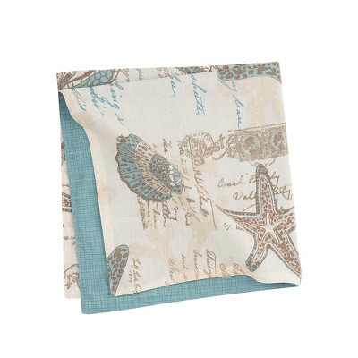 C&F Home Amber Sands Coastal Sea Life Cotton Reversible Napkin Set of 6