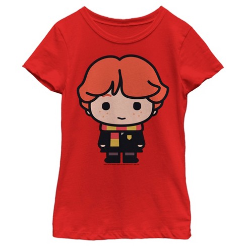 Girl's Harry Potter Ron Kawaii Cutie T-shirt - Red - Large : Target