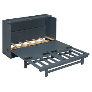 CLIHOME Queen Size Murphy Bed with Large Drawer, USB Ports and Outlets - 1 of 4
