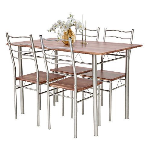 Metal dining table 2025 set 4 seater