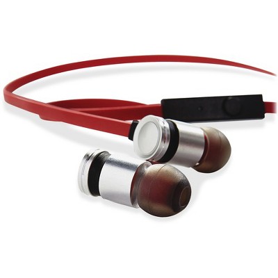 Verbatim Listen / Talk Earphones - Stereo - Mini-phone - Wired - Earbud - Binaural - In-ear - Red, Silver