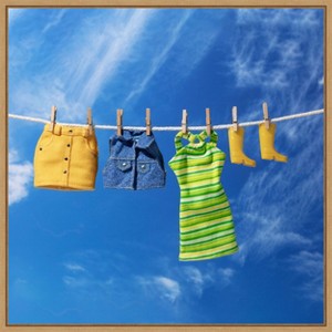 Amanti Art The Laundry Line by Julia Ramiro Canvas Wall Art Print Framed - 1 of 4