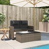 vidaXL Garden Bench Grey PE rattan, powder-coated steel, polyester Medium - 3 of 4