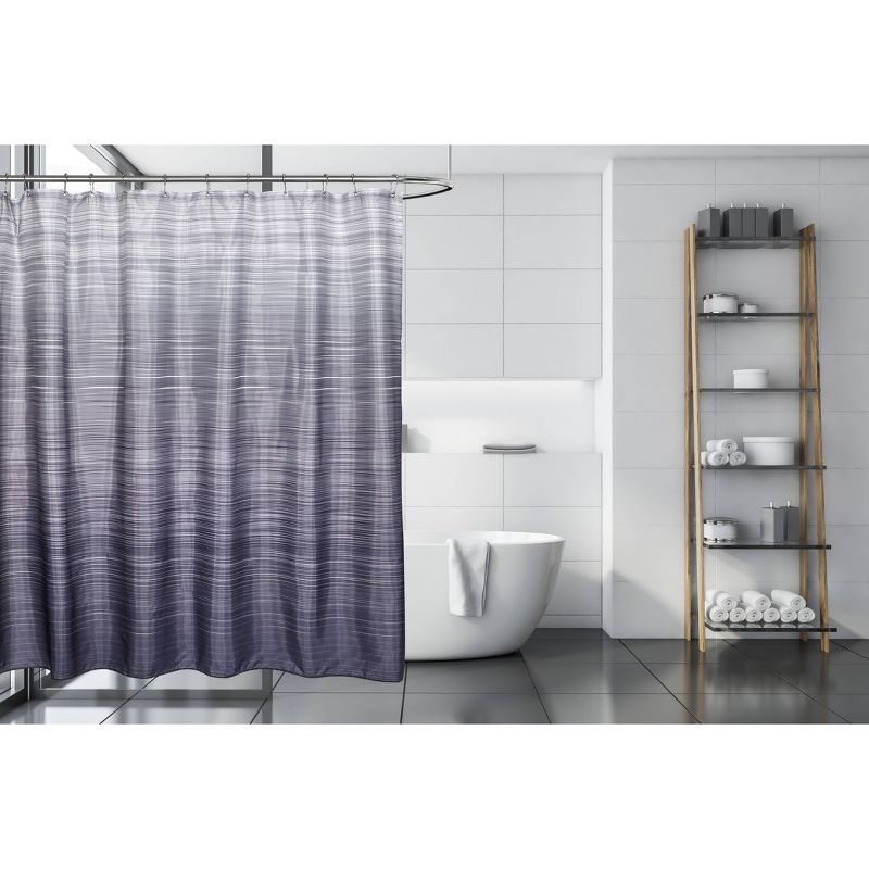 Ombre Line Shower Curtain Gray - Moda at Home, 1 of 6